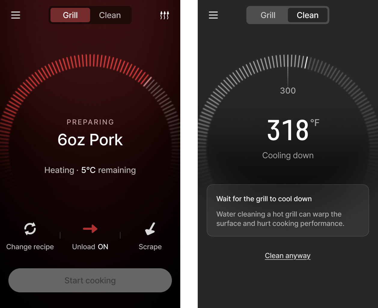 AlphaGrill robot interface for kitchen collaboration